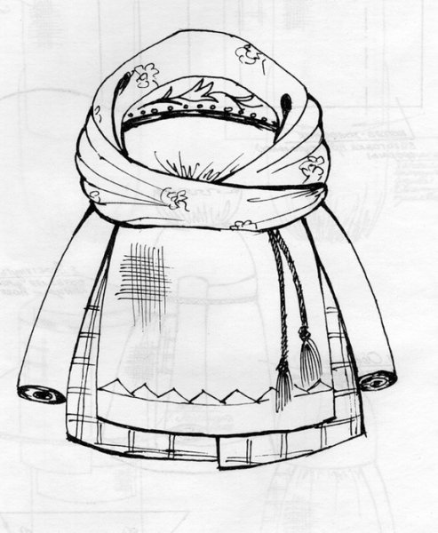 Кукла оберег раскраска