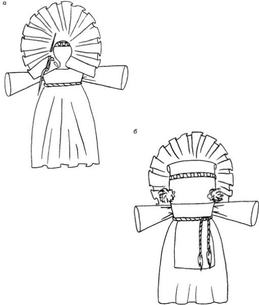 Народная кукла раскраска