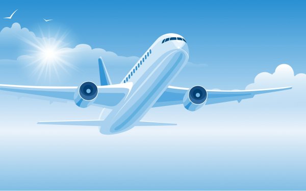 Самолет в небе для детей