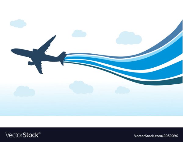 Самолет над морем рисунок