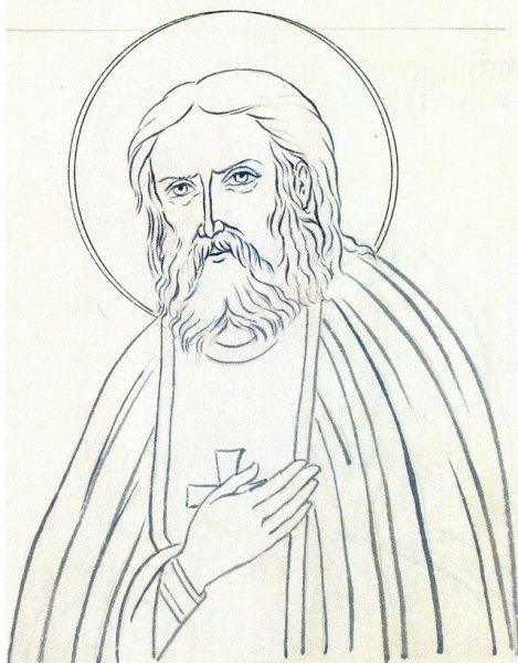 Серафим Саровский лубок