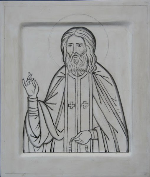 Серафим Саровский икона прорись