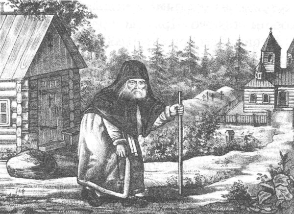 Прорись иконы Серафима Саровского