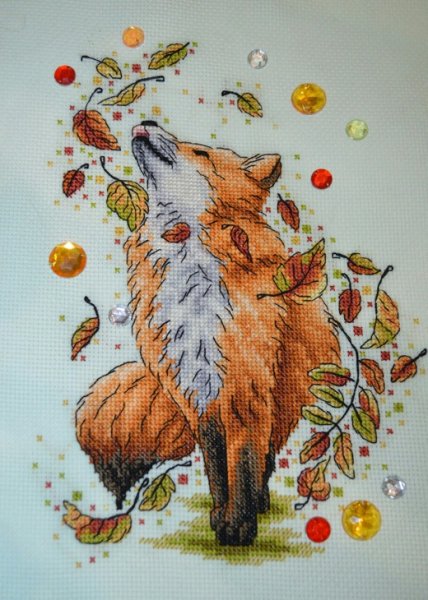 Вышивка крестом лиса