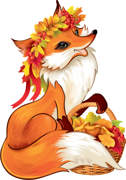 Мультяшные животные осенние