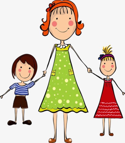 Мать с ребенком мультяшная