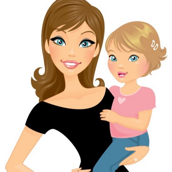 Мама с ребенком мультяшные