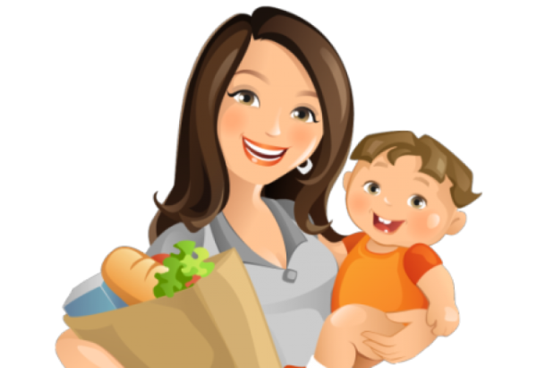 Мать с ребенком мультяшная