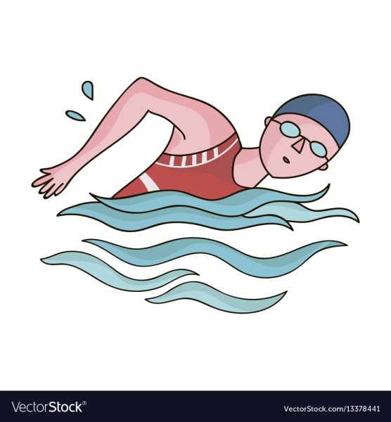 Плавание на белом фоне