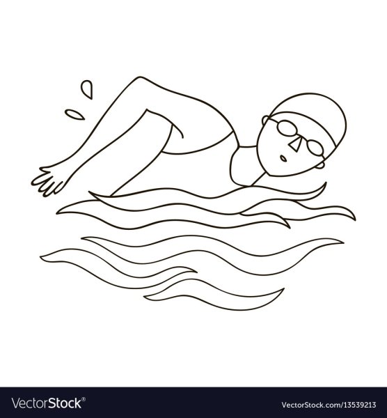 Пловец мультяшный