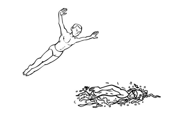 Мультяшные дети плавают