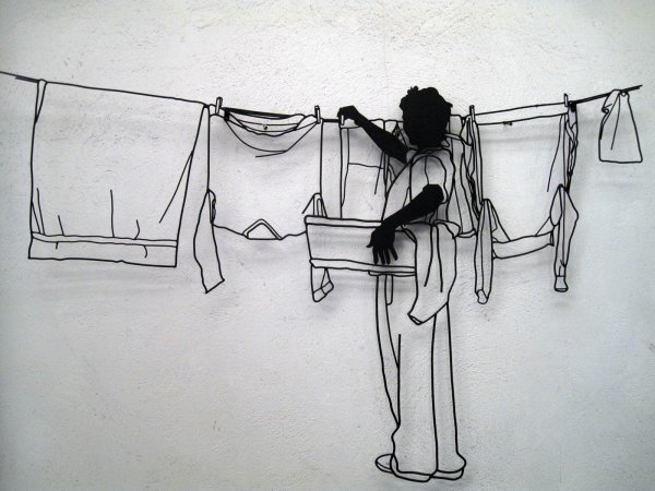 Картина белье на веревке