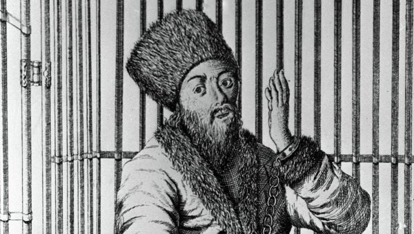 Емельян Пугачев в клетке