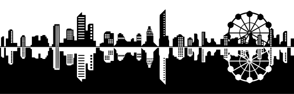 Город из линий вектор