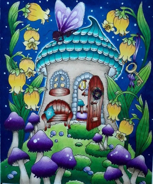 Сказочный домик красками