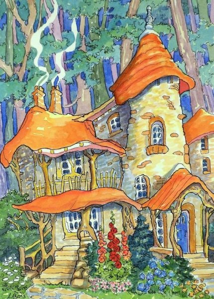Сказочные домики рисование
