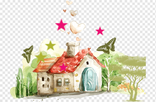 Акварельные домики