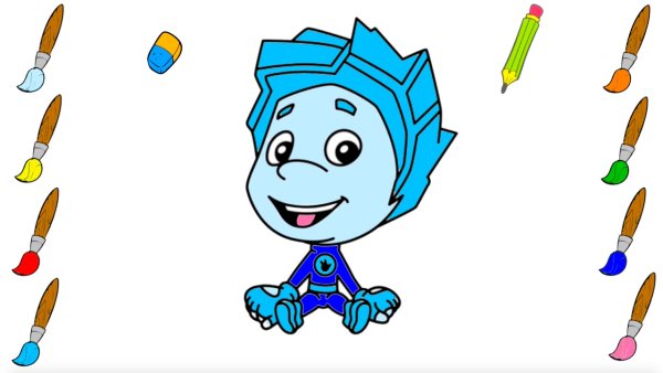 Фиксик Нолик на белом фоне