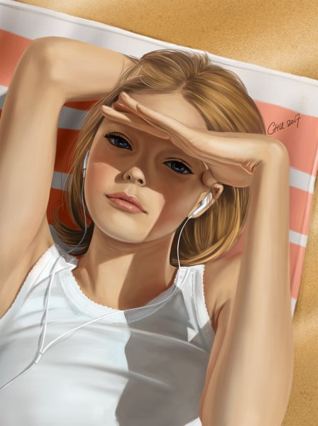 Иллюстрация девушка Procreate