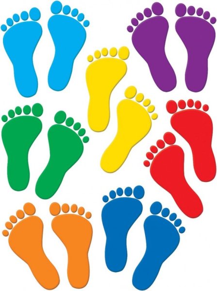 Цветной отпечаток для детей ноги