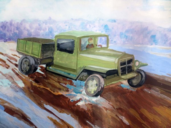 Полуторка автомобиль ГАЗ АА рисунок