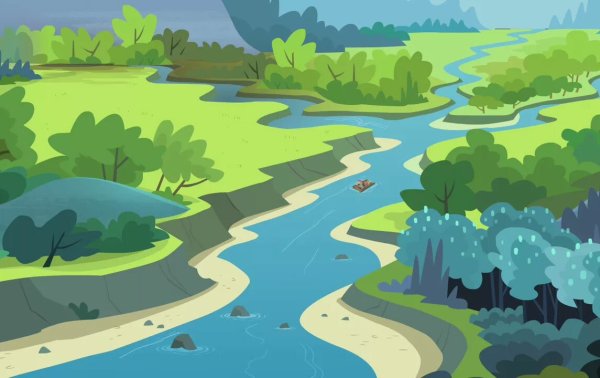 Картина ручей