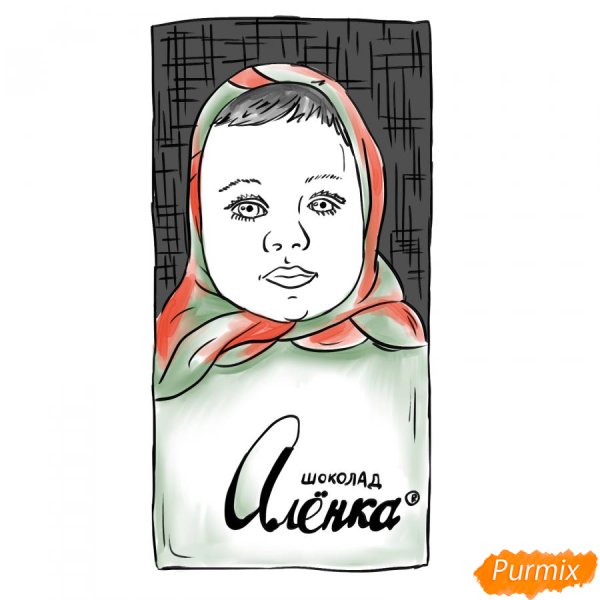 Шоколад Аленка рисунок карандашом