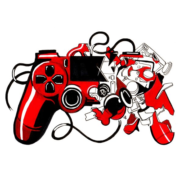 Геймер на белом фоне