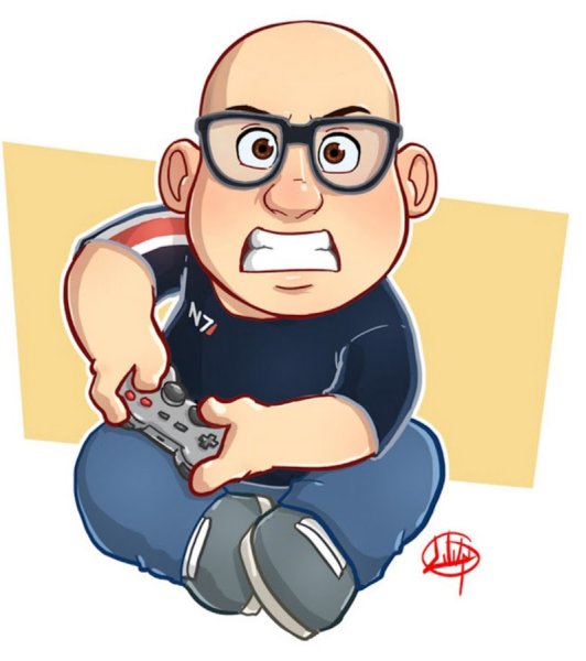 Геймер на прозрачном фоне