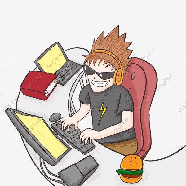 Иллюстрация подростков за компьютером