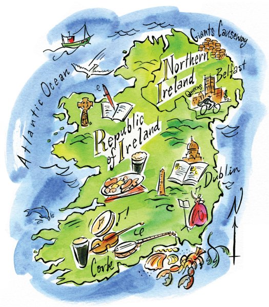 Достопримечательности Ирландии на карте