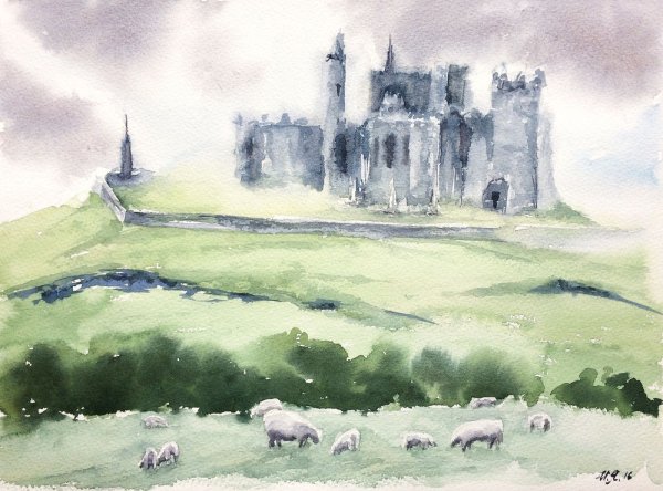 Замок акварелью