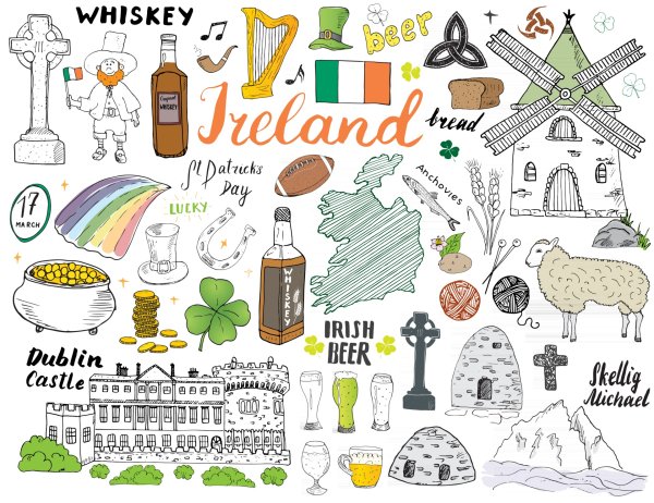 Ирландия рисунок векторный