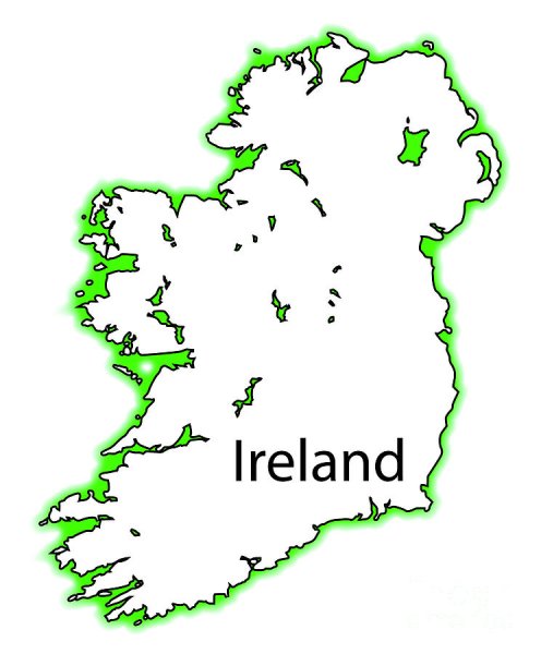 Карта Ирландии белая