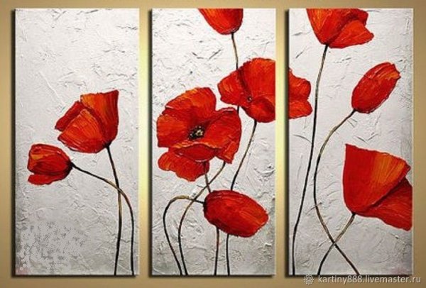 Маки интерьерная живопись