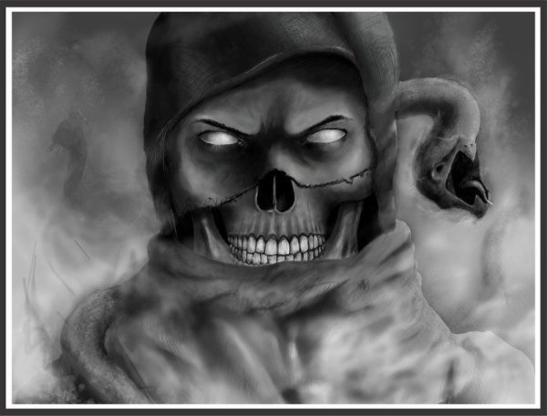 Тату череп с костями