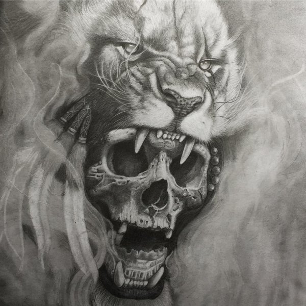 Тигр оскал тату эскиз