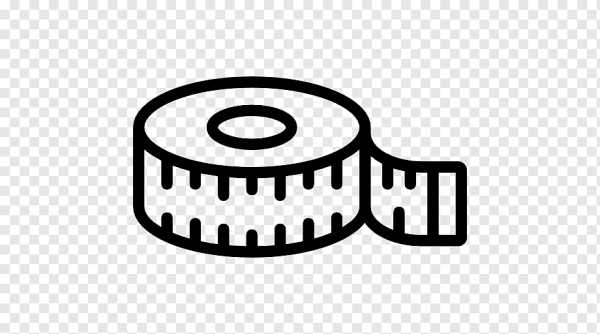 Сантиметровая лента на прозрачном фоне