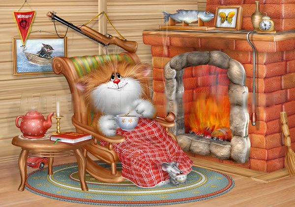 Коты Алексея Долотова чай