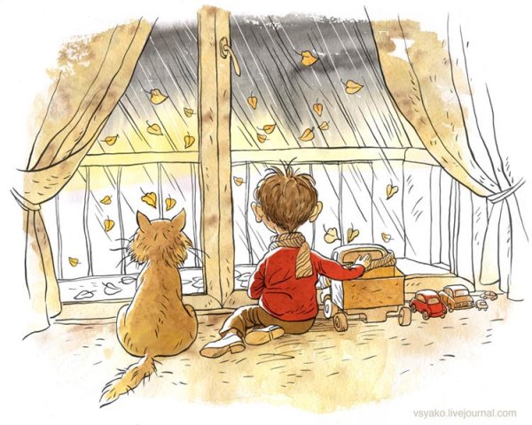 Уютные осенние рисунки