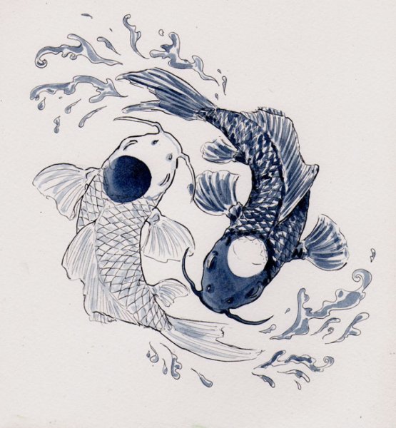 Японский орнамент рыбы