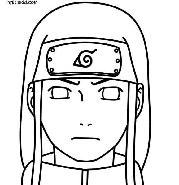 Раскраска Неджи из Наруто