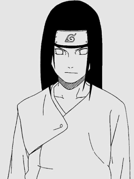 Неджи Хьюга черно белая