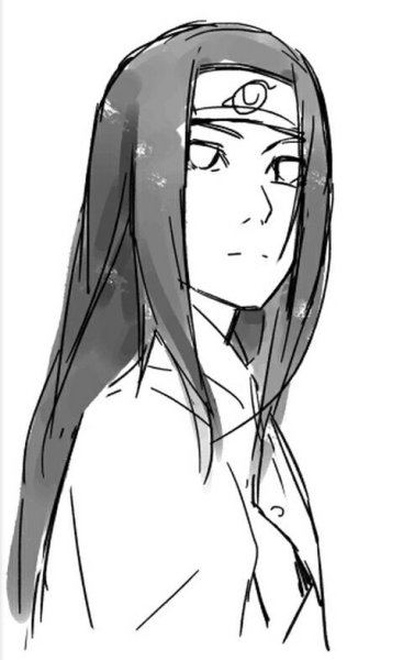 Неджи Хьюга черно белая