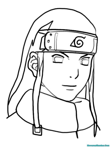 Наруто раскраска Наджи хьюгап