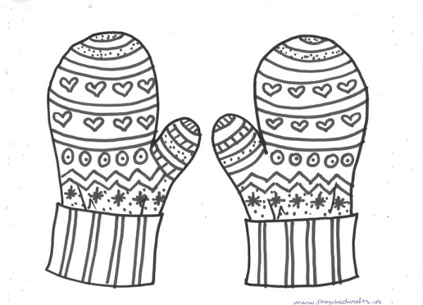 Рисование варежки