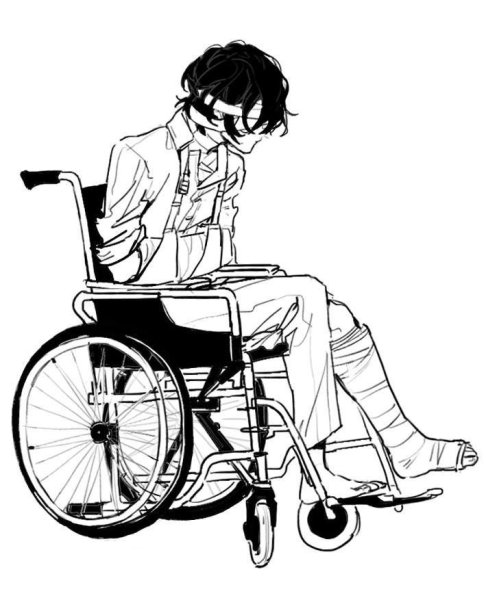 Леви в коляске Манга