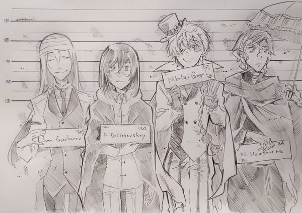 Достоевский и Гоголь Великий из бродячих псов комиксы