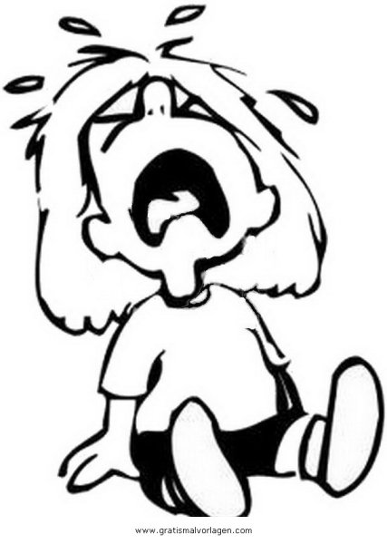 Карикатура плачущего ребенка