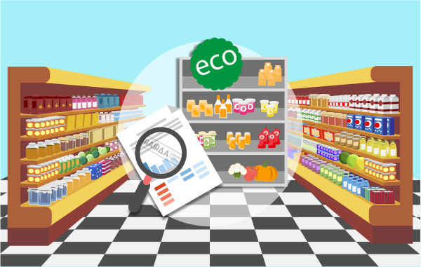 Прилавок с продуктами для детей